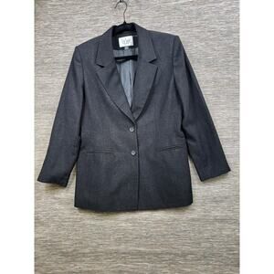 Le Suit Blazer Suit Jacket Womens Size 10P Black Two Buttons Casual Career